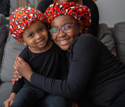 Red Leopard Baby Satin Bonnet