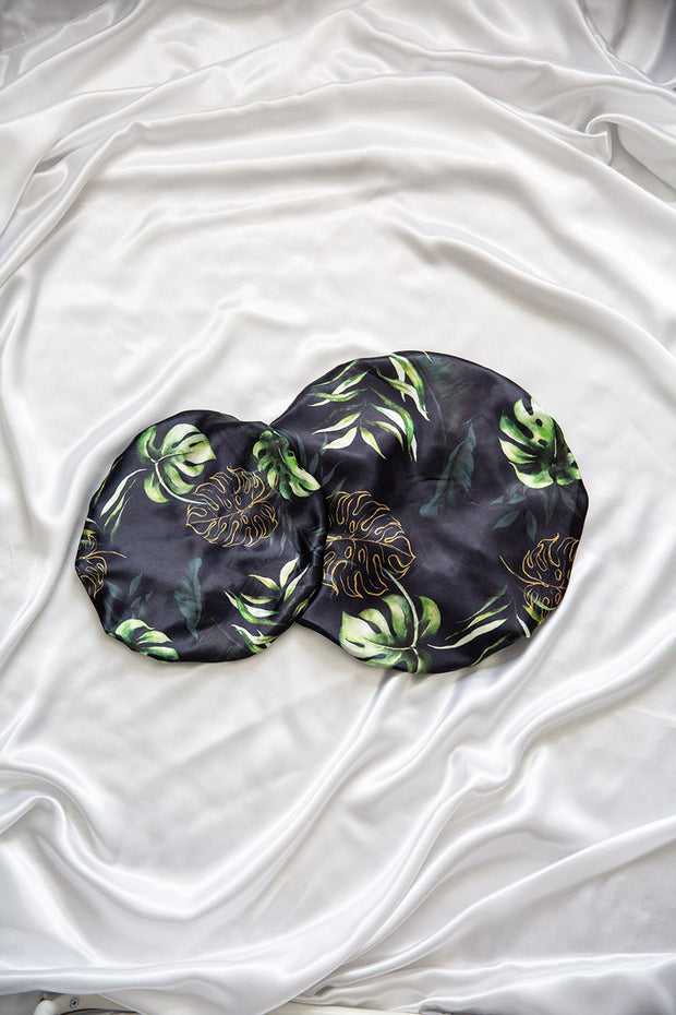 Monstera Baby Satin Bonnet