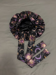 Celestial Sun Satin Bonnet with Ties