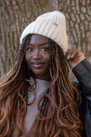 White Cashmere Oversized Beanie