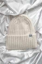 White Cashmere Oversized Beanie