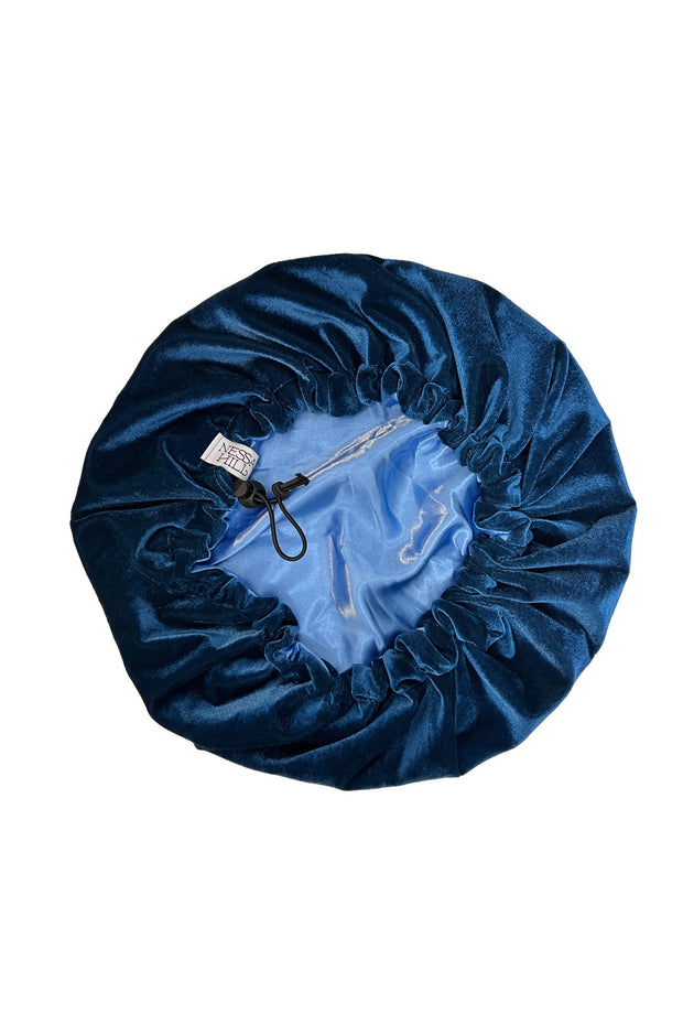 Sapphire Velvet Adjustable Satin Bonnet