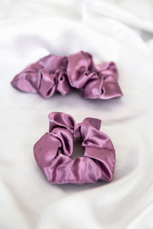 Lilac Midi Satin Scrunchies (3-Pack)